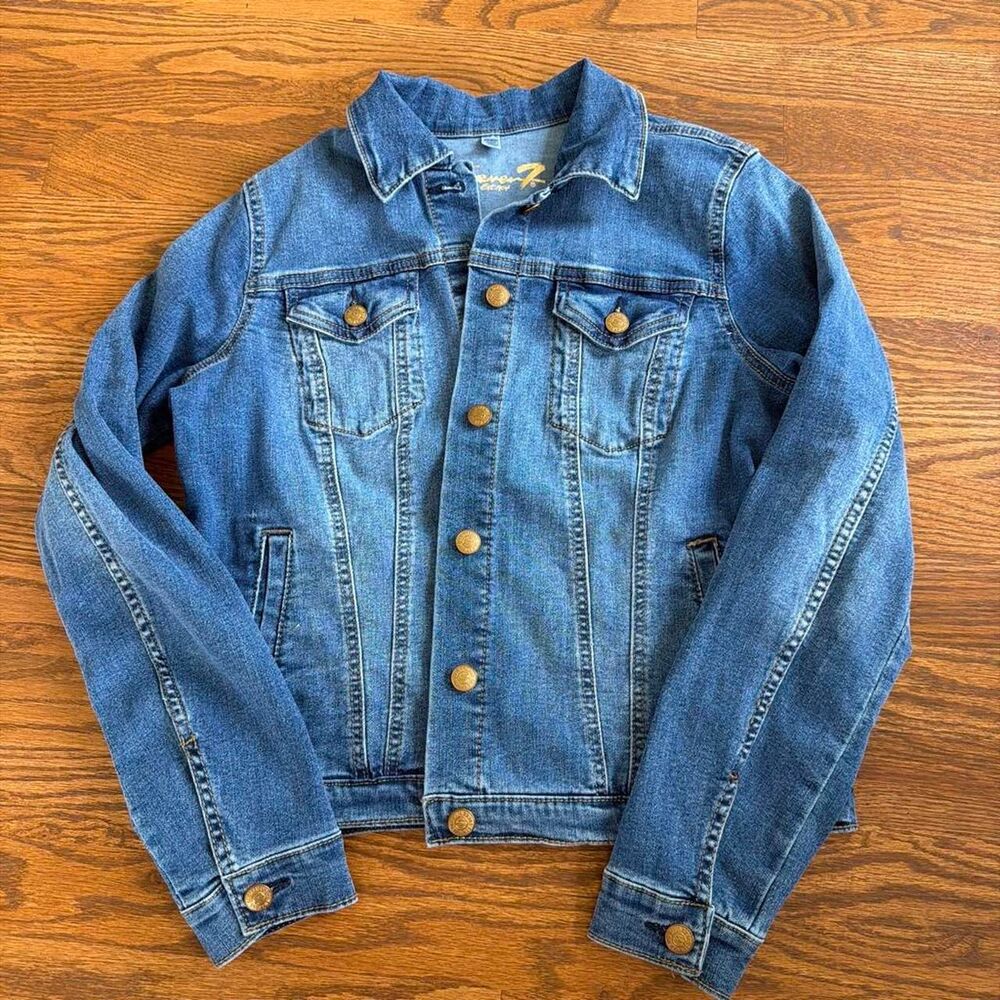 Vintage Y2K 2000s seven 7 for all man kind jean jacket light wash